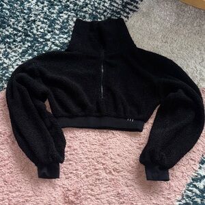 Urban outfitters BDG Black Sherpa Half-Zip Fleece Pullover